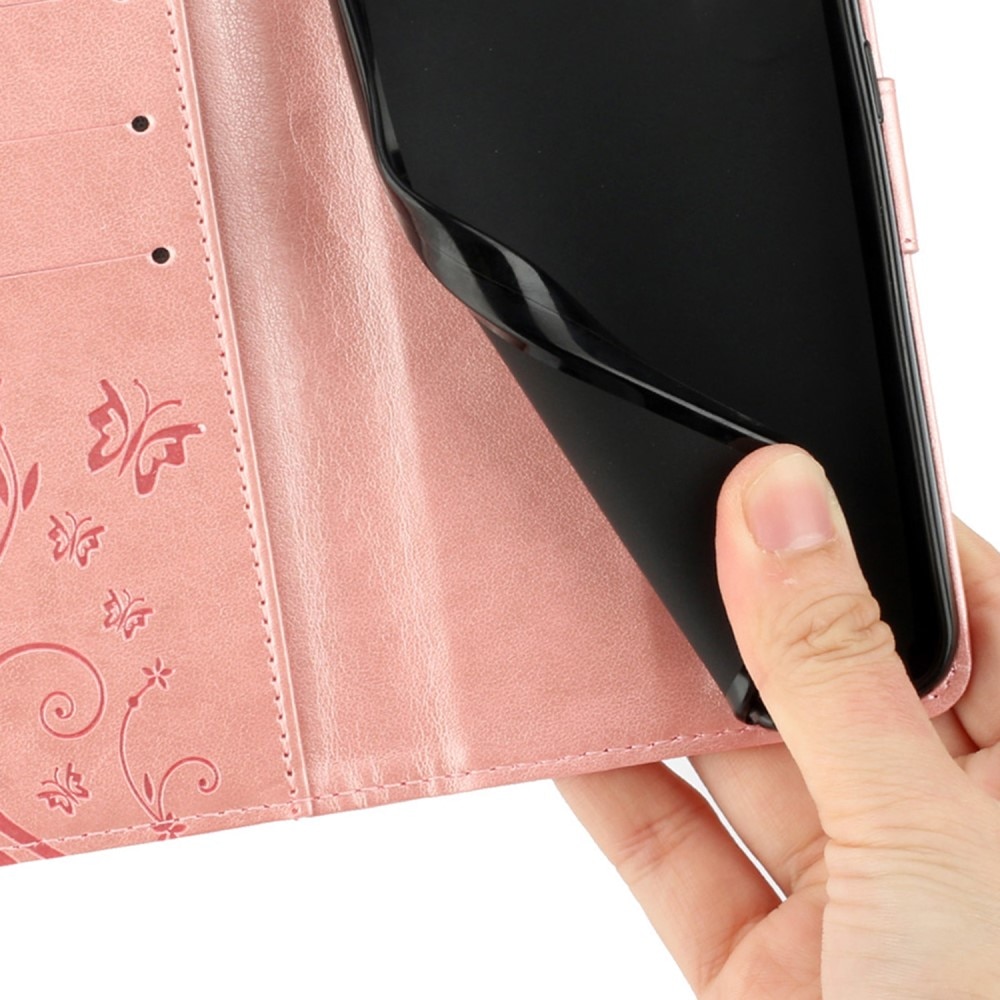 Xiaomi Redmi 14C Leren vlinderhoesje roze goud