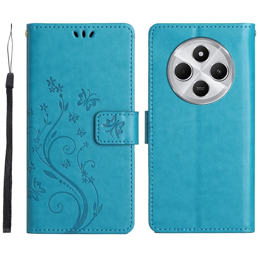 Xiaomi Redmi 14C Leren vlinderhoesje blauw