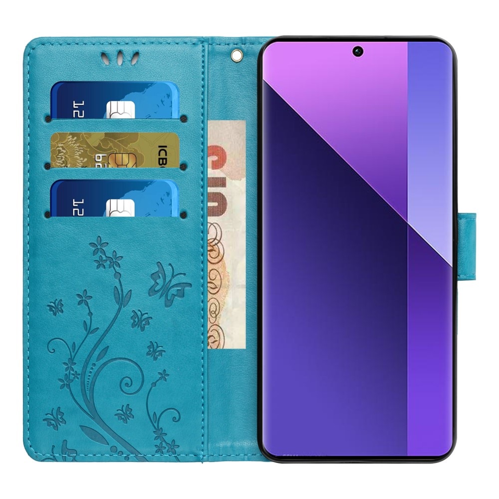 Xiaomi Redmi 14C Leren vlinderhoesje blauw