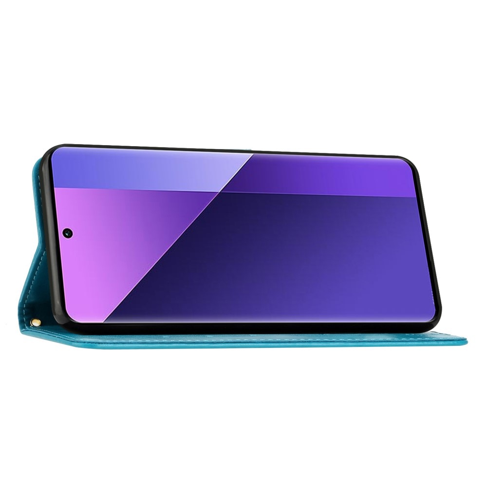 Motorola Edge 50 Neo Leren vlinderhoesje Blauw