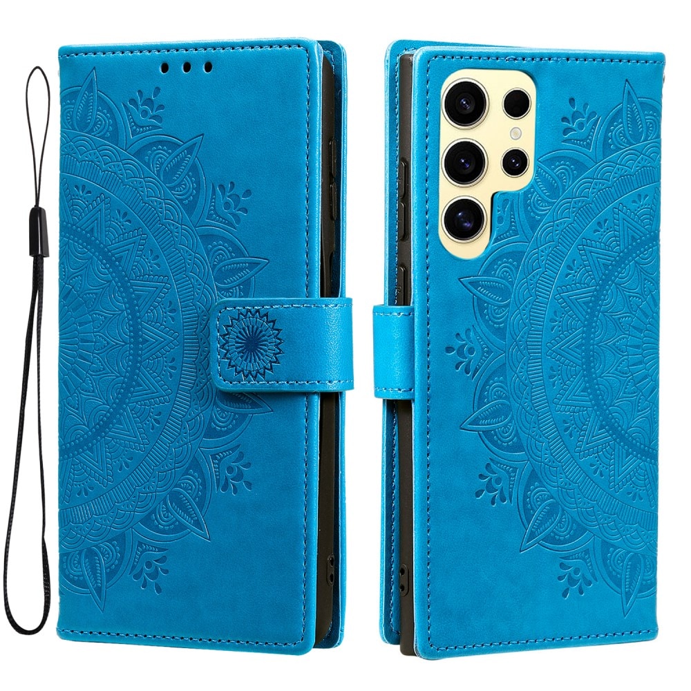 Samsung Galaxy S25 Ultra Leren Mandalahoesje blauw