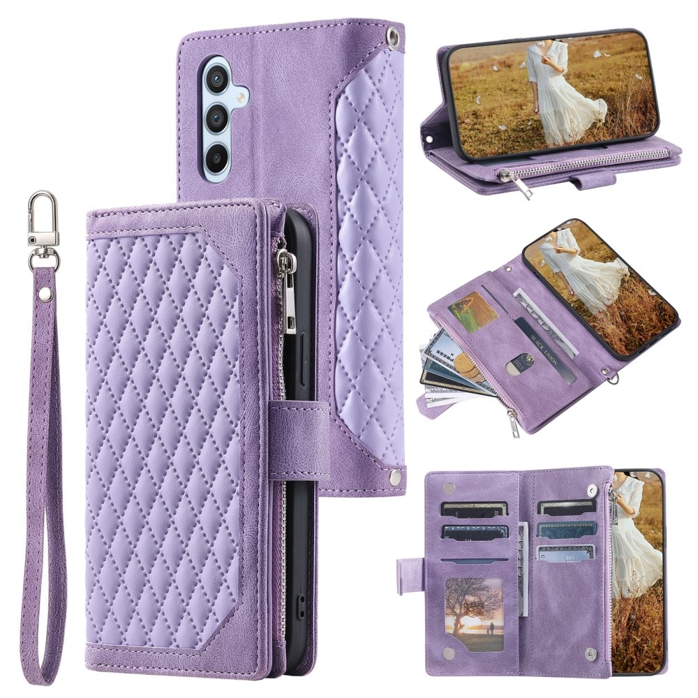 Samsung Galaxy S25 Plus Portemonnee tas Quilted Roze