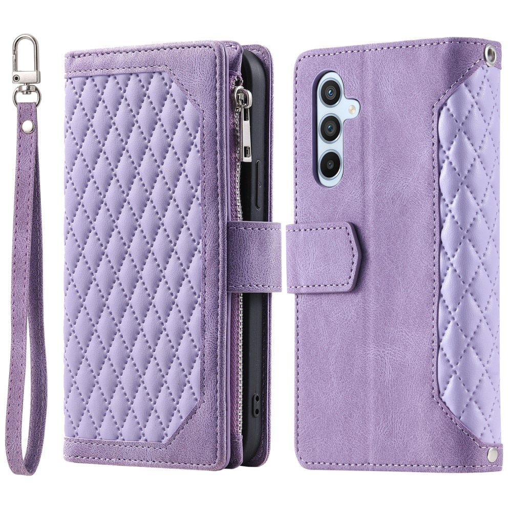 Samsung Galaxy S25 Plus Portemonnee tas Quilted Roze