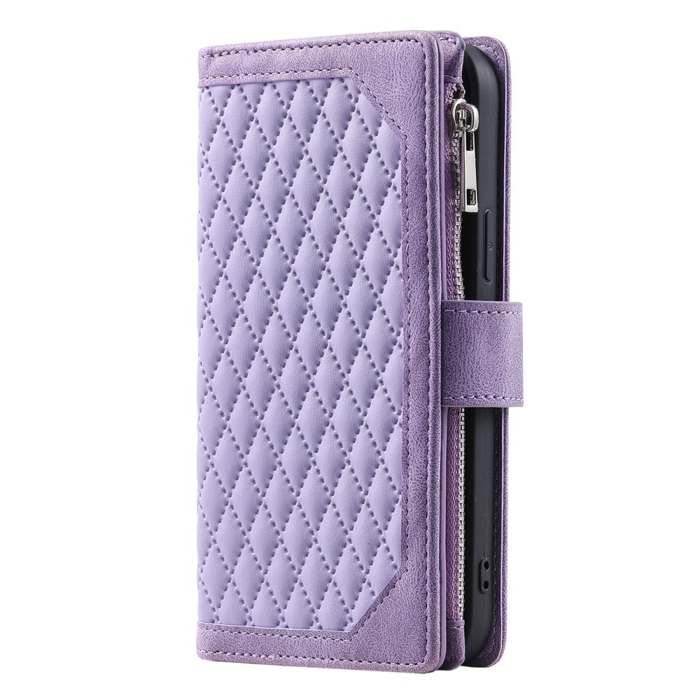 Samsung Galaxy S25 Plus Portemonnee tas Quilted Roze