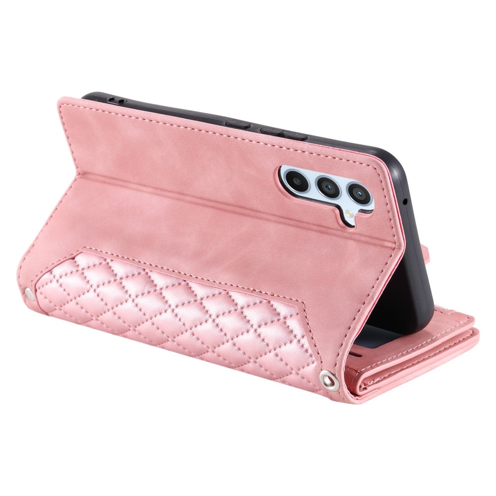 Samsung Galaxy S25 Plus Portemonnee tas Quilted Roze