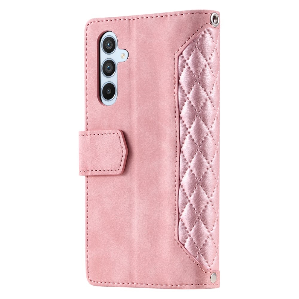 Samsung Galaxy S25 Plus Portemonnee tas Quilted Roze