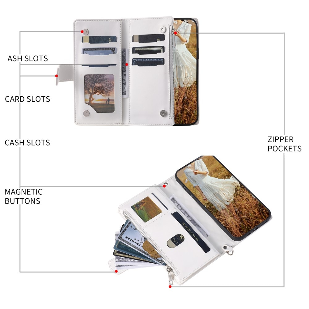 Samsung Galaxy S25 Plus Portemonnee tas Quilted Wit