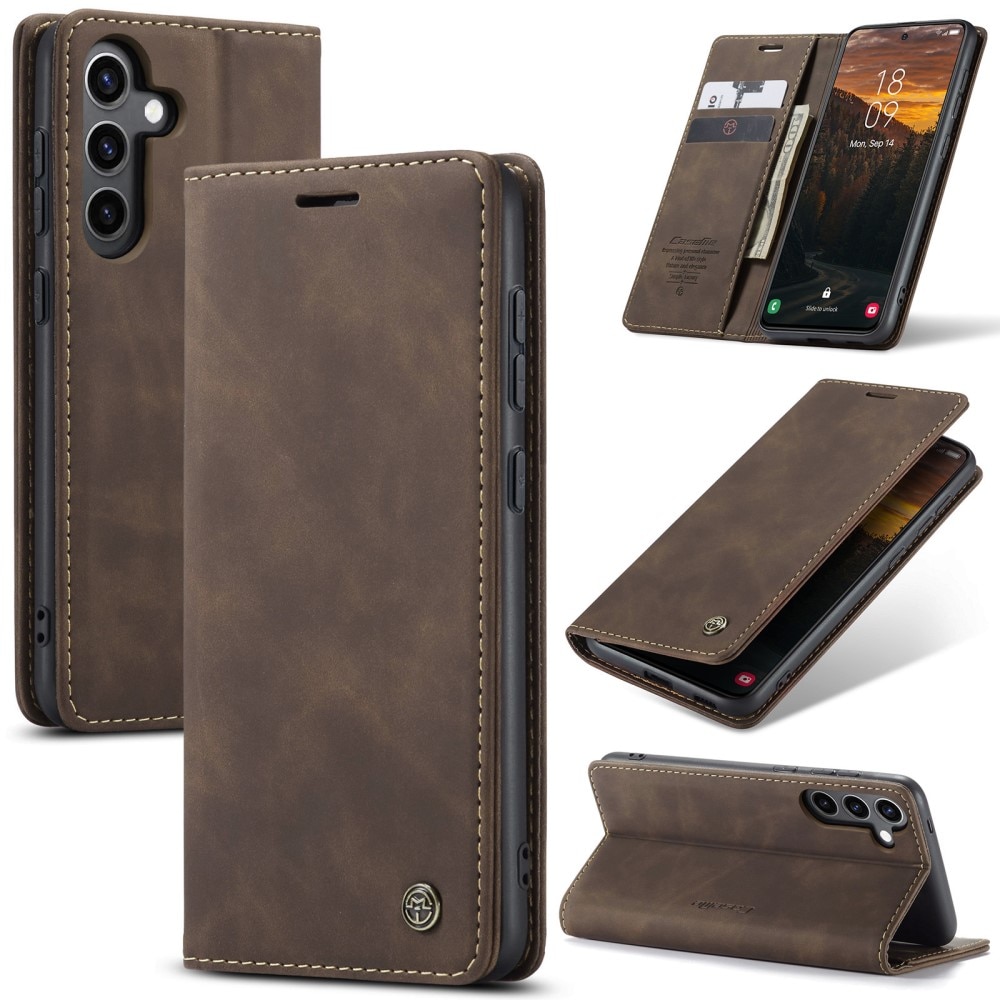 Slim Bookcover Hoesje Samsung Galaxy S24 FE Bruin