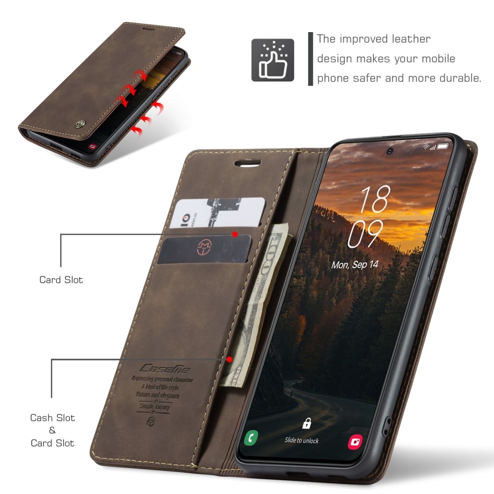 Slim Bookcover Hoesje Samsung Galaxy S24 FE Bruin