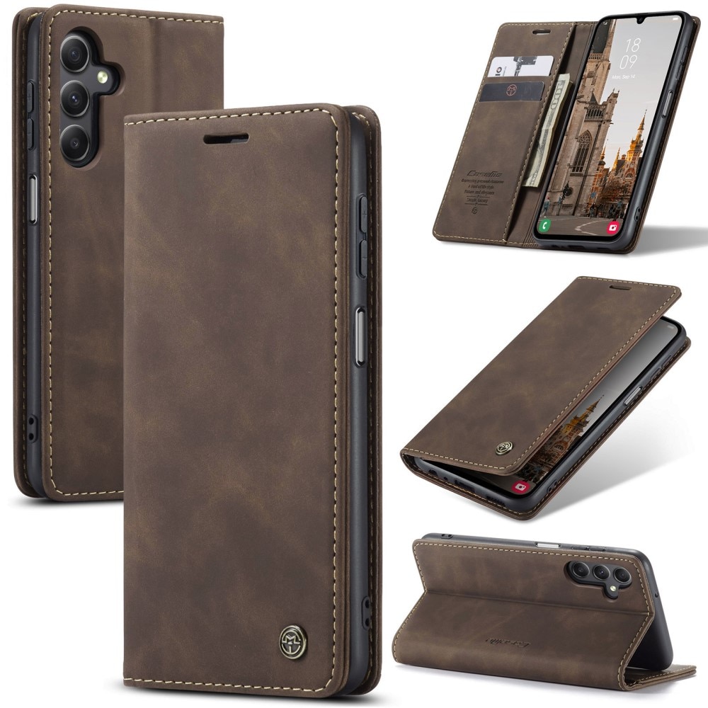 Slim Bookcover Hoesje Samsung Galaxy A16 Bruin