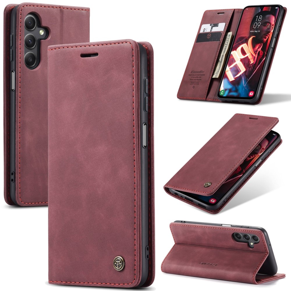 Slim Bookcover Hoesje Samsung Galaxy A36 Rood