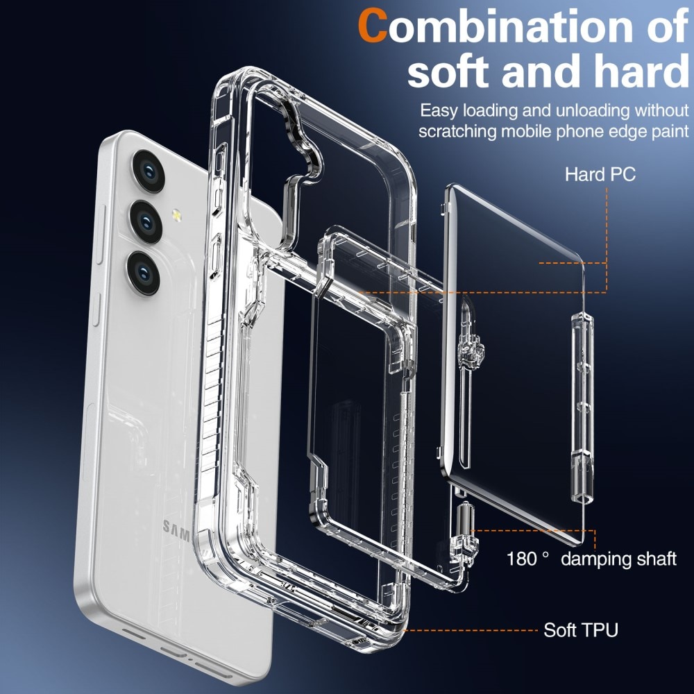 Hybridcase met Cardslot en Kickstand Samsung Galaxy S25 transparant