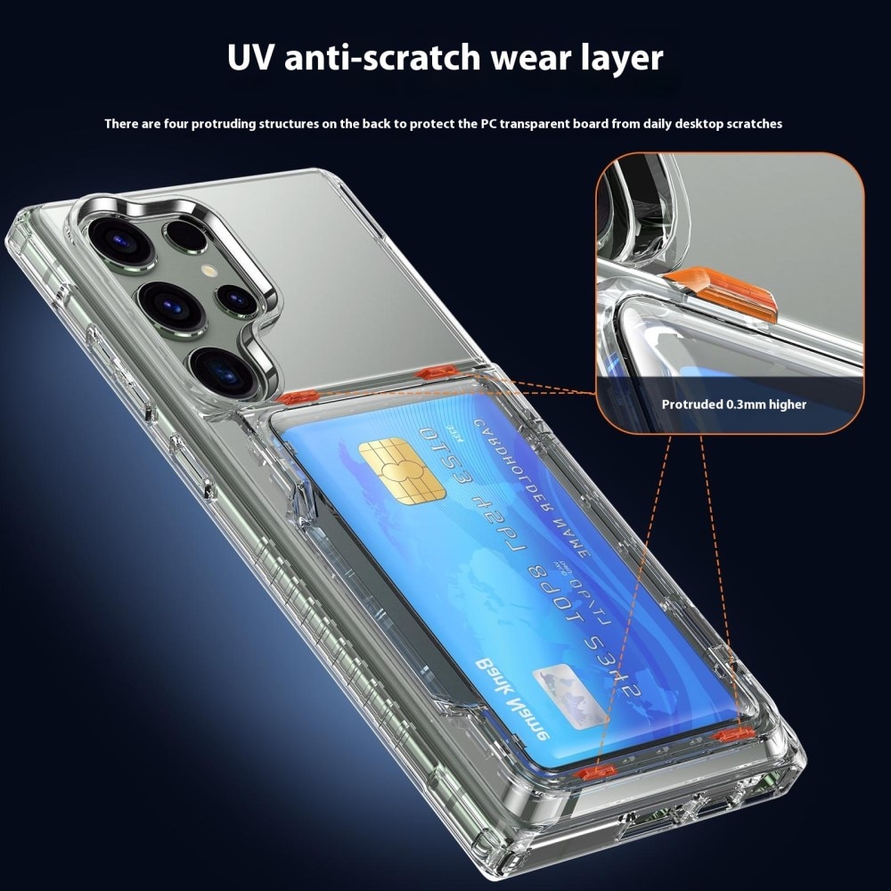 Hybridcase met Cardslot en Kickstand Samsung Galaxy S25 Ultra transparant