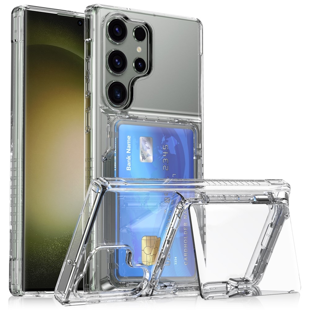 Hybridcase met Cardslot en Kickstand Samsung Galaxy S25 Ultra transparant