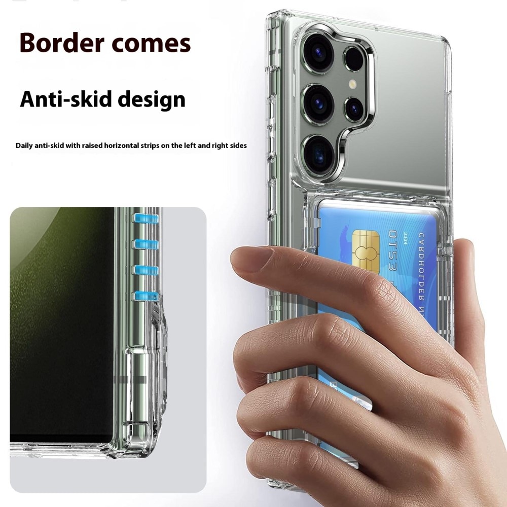 Hybridcase met Cardslot en Kickstand Samsung Galaxy S25 Ultra transparant