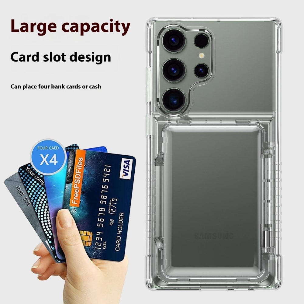 Hybridcase met Cardslot en Kickstand Samsung Galaxy S25 Ultra transparant