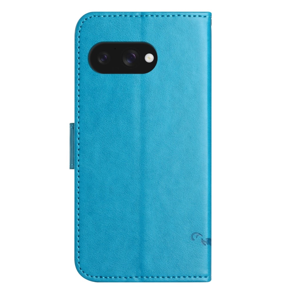 Google Pixel 9a Leren vlinderhoesje Blauw