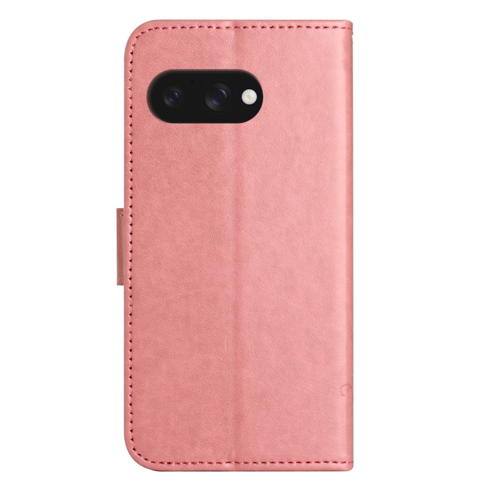 Google Pixel 9a Leren vlinderhoesje Roze