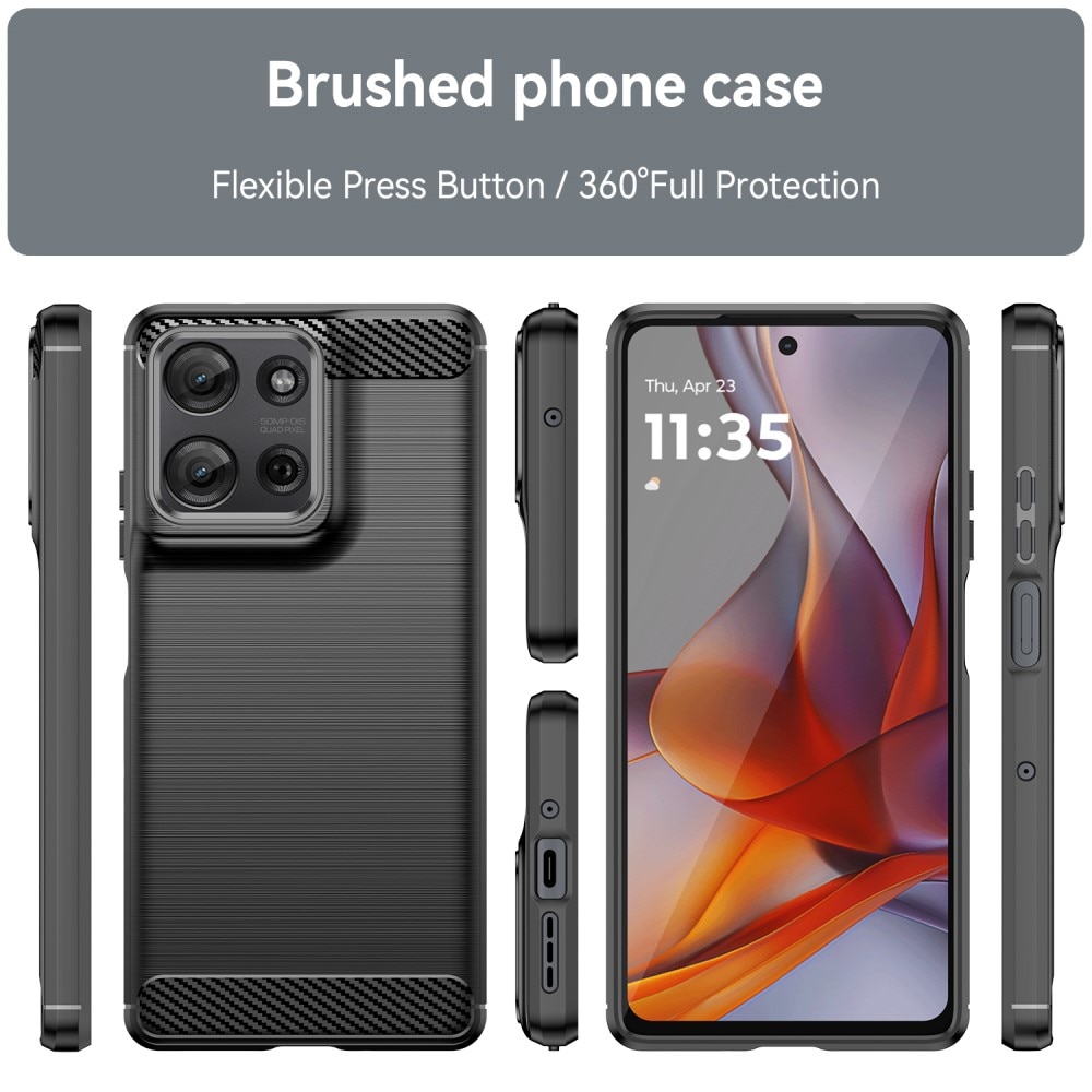 Hoesje TPU Brushed Motorola Moto G75 Zwart