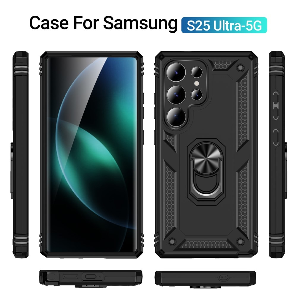 Samsung Galaxy S25 Ultra Hybridcase Tech Ring zwart