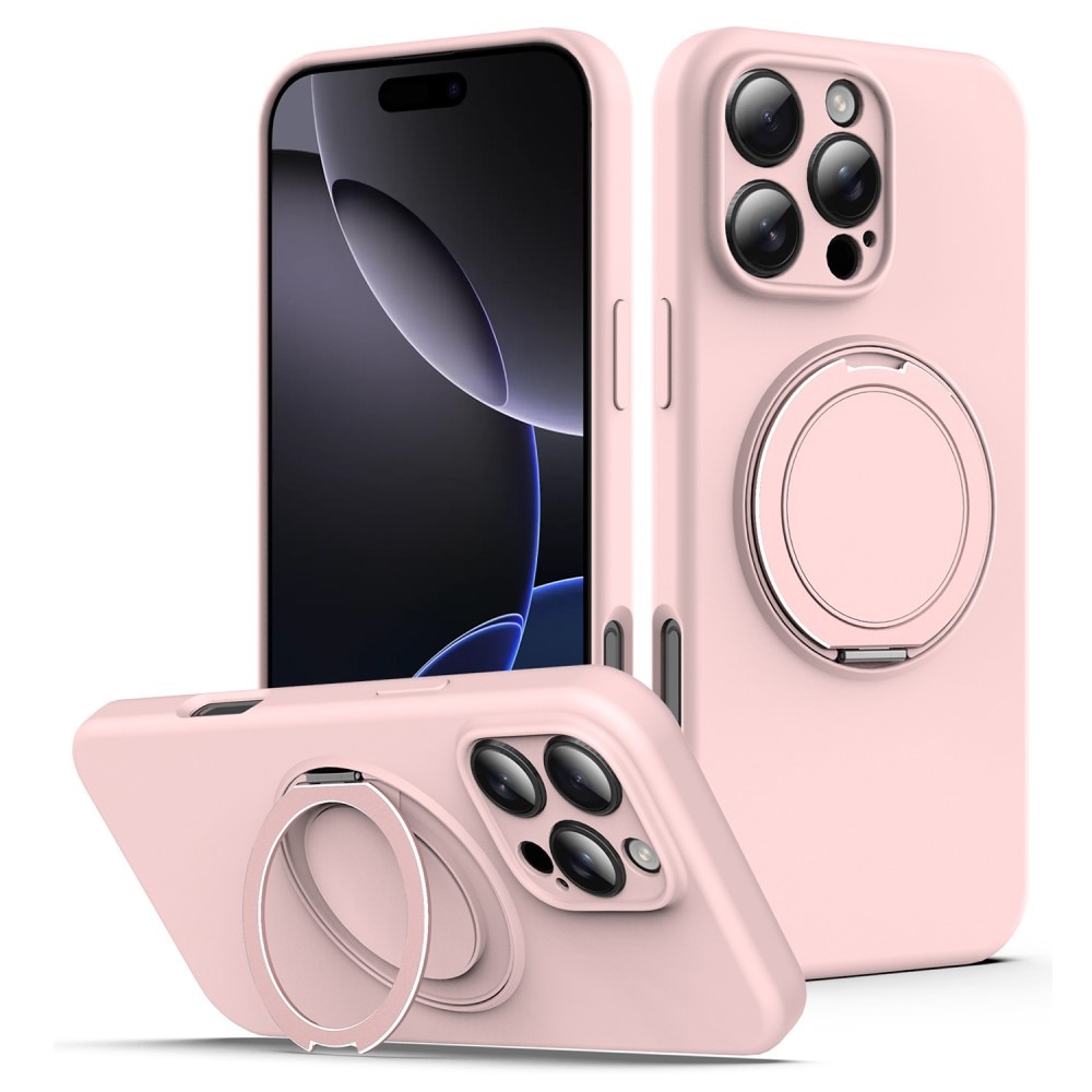 Siliconen hoesje Kickstand MagSafe iPhone 16 Pro Max roze