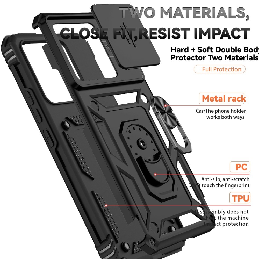 Xiaomi 14T Pro Hybridcase Ring + Camera Protector Zwart