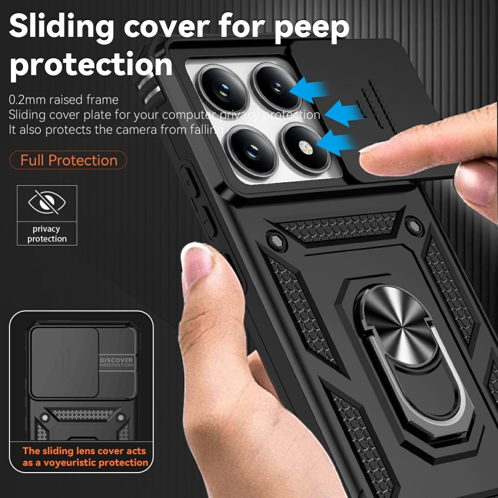 Xiaomi 14T Pro Hybridcase Ring + Camera Protector Zwart