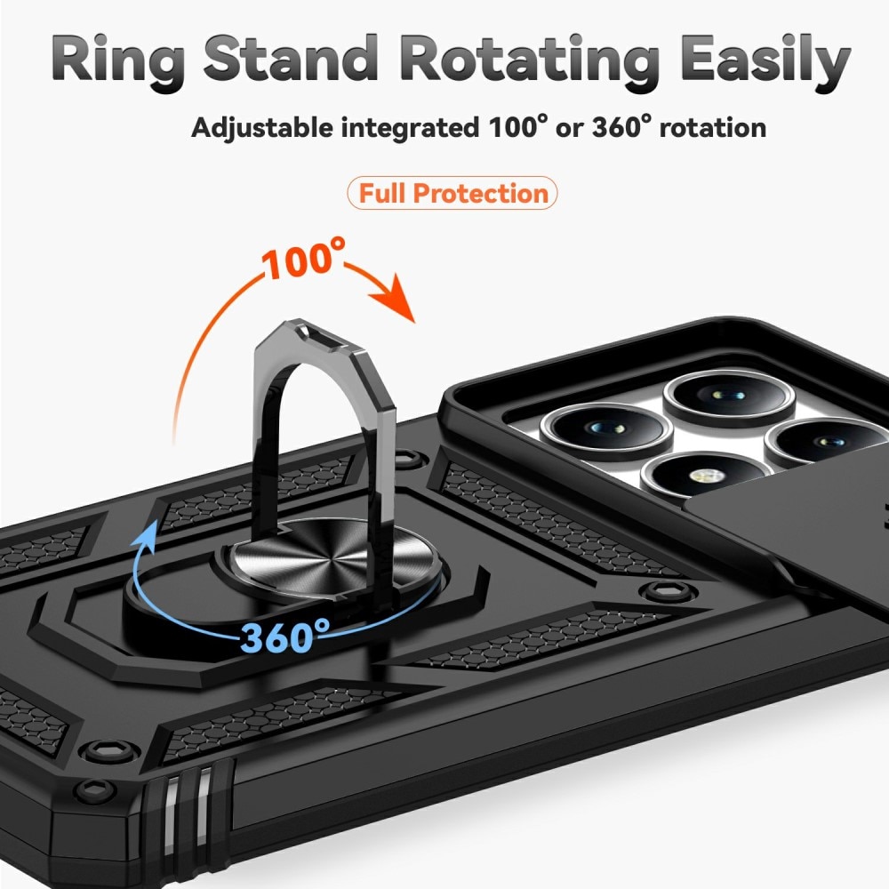 Xiaomi 14T Pro Hybridcase Ring + Camera Protector Zwart