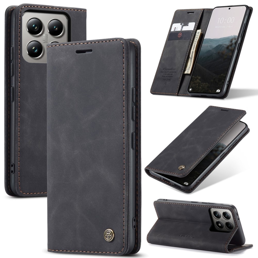 Slim Bookcover Hoesje Xiaomi 14T Pro Zwart