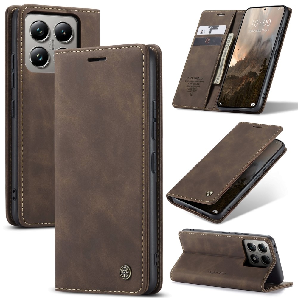 Slim Bookcover Hoesje Xiaomi 14T Pro Bruin