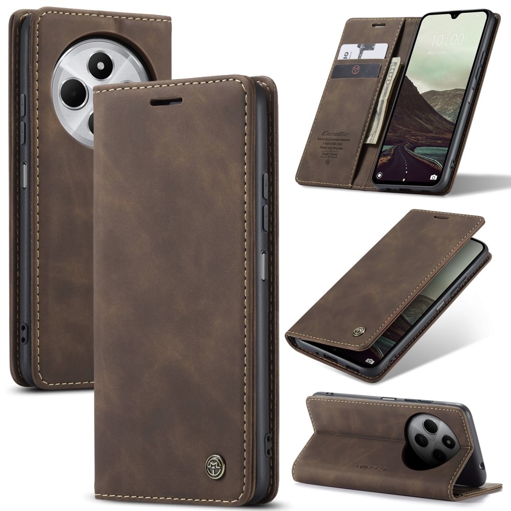 Slim Bookcover Hoesje Xiaomi Redmi 14C Bruin