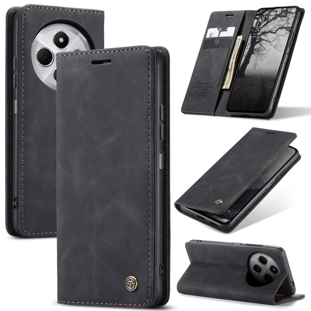 Slim Bookcover Hoesje Xiaomi Redmi 14C Zwart