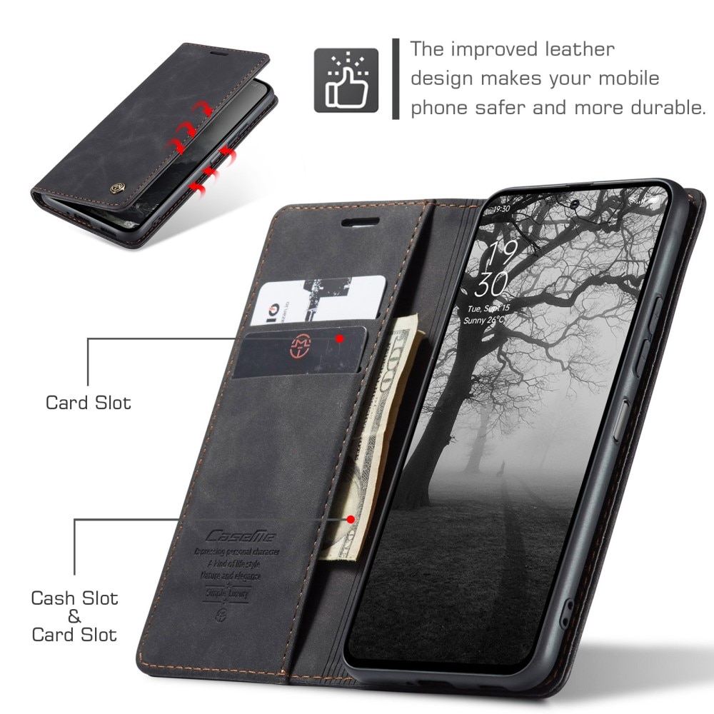 Slim Bookcover Hoesje Xiaomi Redmi 14C Zwart