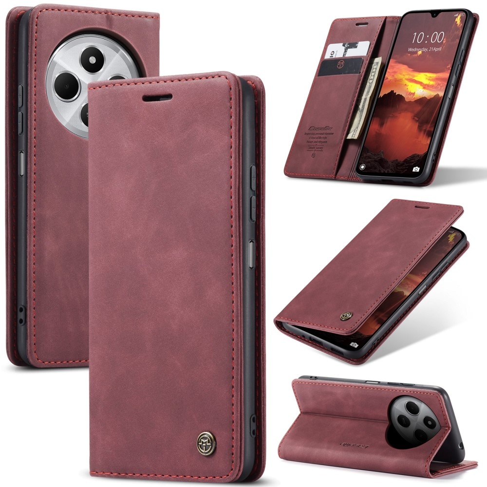 Slim Bookcover Hoesje Xiaomi Redmi 14C Rood