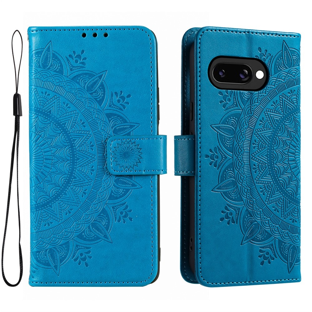 Google Pixel 9a Leren Mandalahoesje Blauw