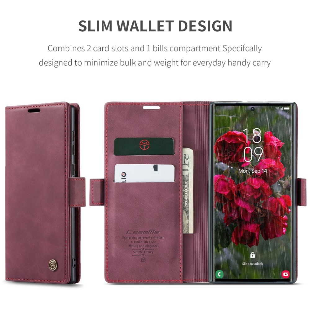 Slim Bookcover Hoesje Samsung Galaxy S25 Ultra Rood