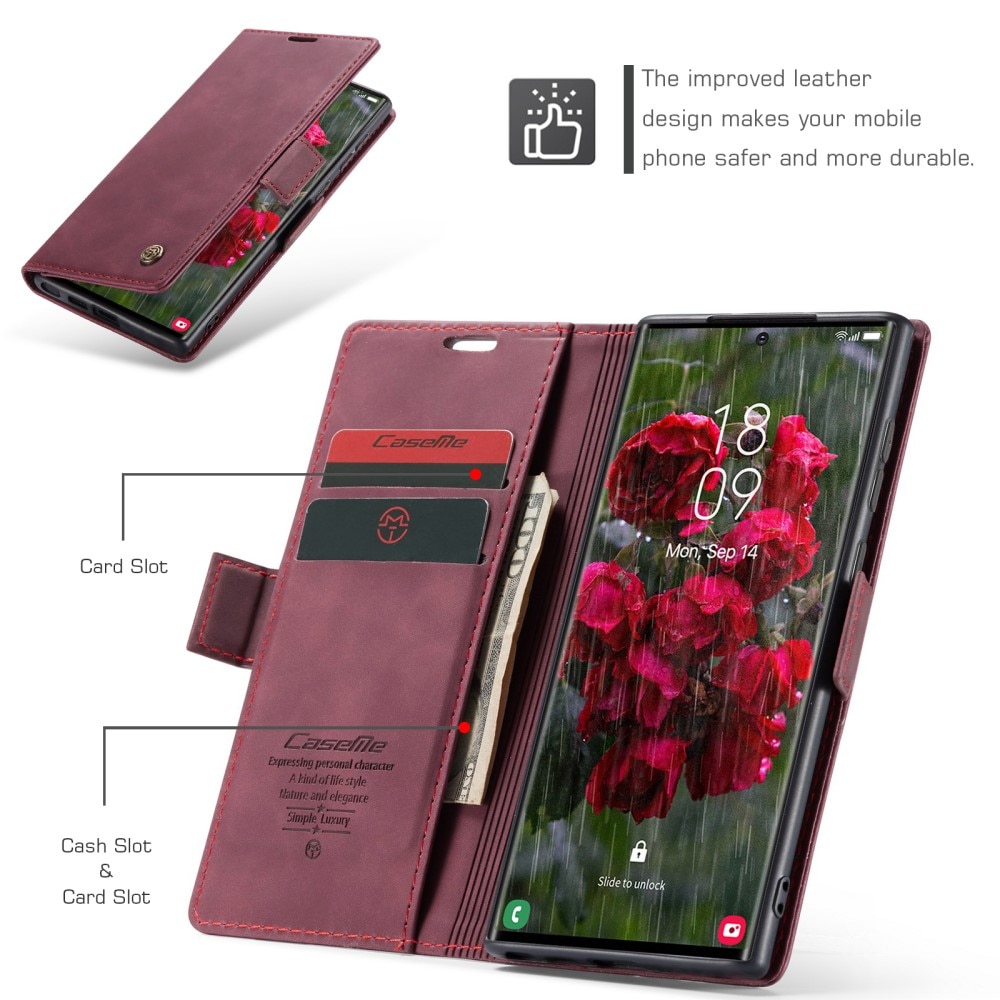 Slim Bookcover Hoesje Samsung Galaxy S25 Ultra Rood