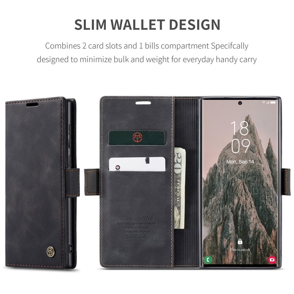 Slim Bookcover Hoesje Samsung Galaxy S25 Ultra Zwart