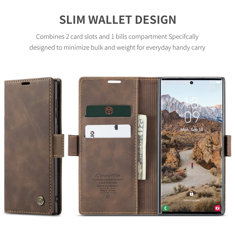 Slim Bookcover Hoesje Samsung Galaxy S25 Ultra Bruin