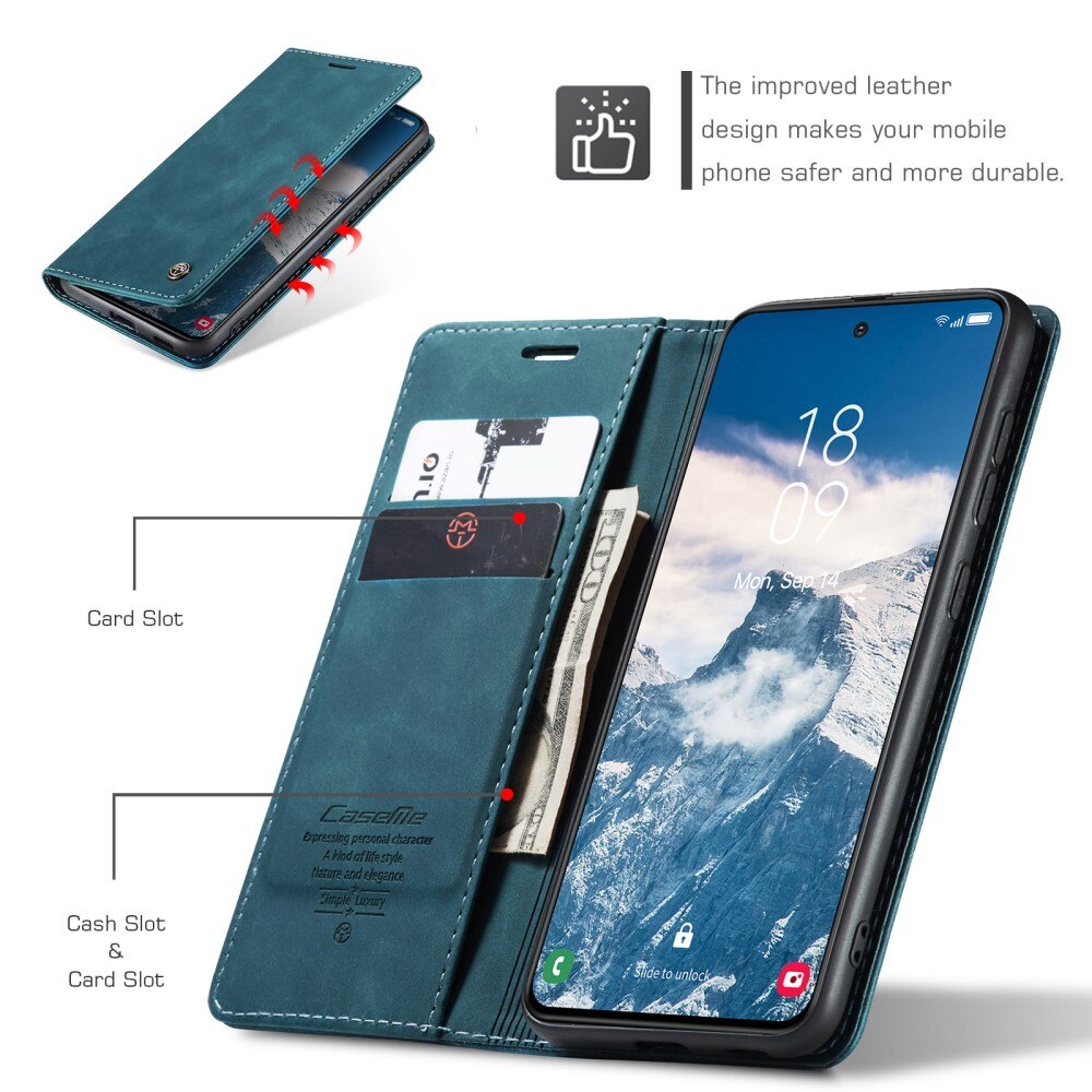 Slim Bookcover Hoesje Samsung Galaxy S25 Blauw