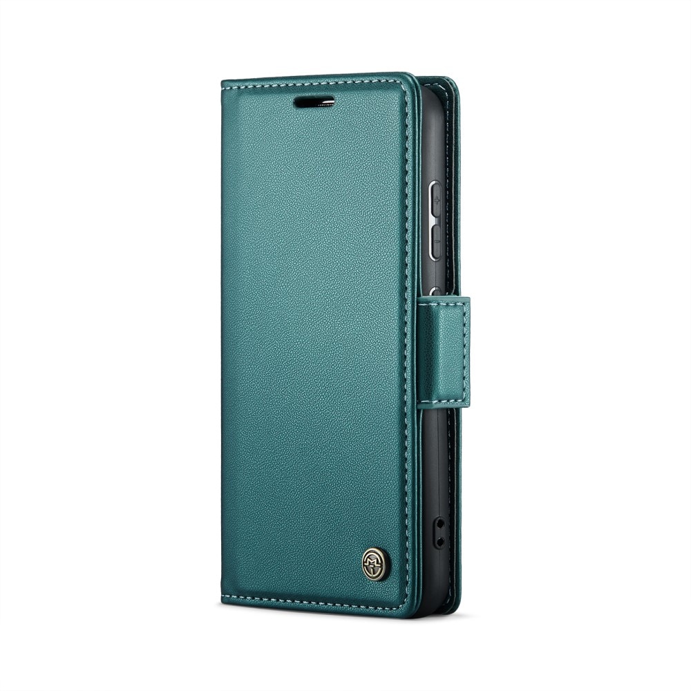 RFID blocking Slim Bookcover Hoesje Samsung Galaxy S25 Groen