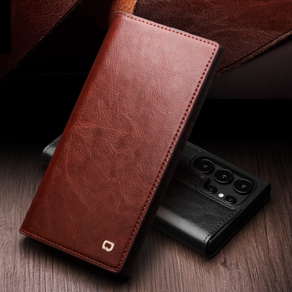 Leather Wallet Case Samsung Galaxy S25 Ultra Brown