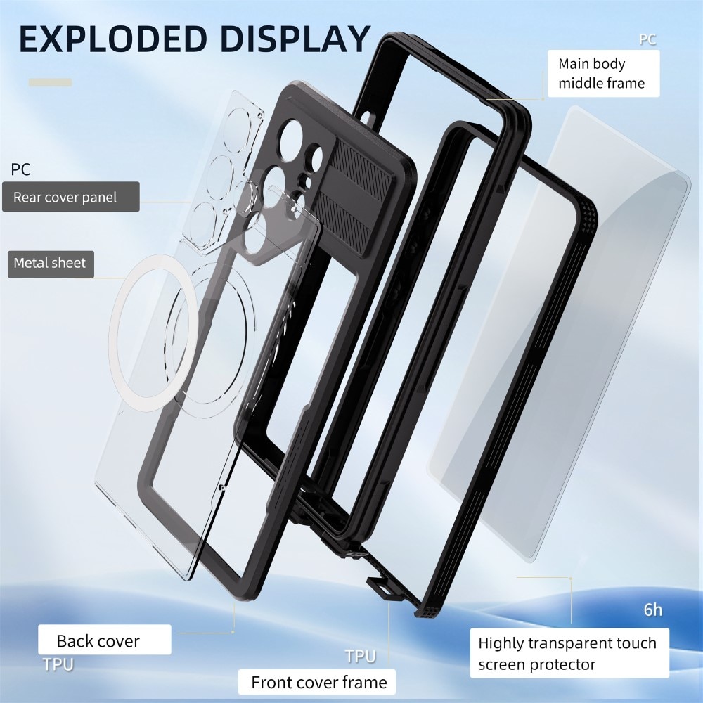 Samsung Galaxy S25 Ultra Waterdichte Case MagSafe transparant