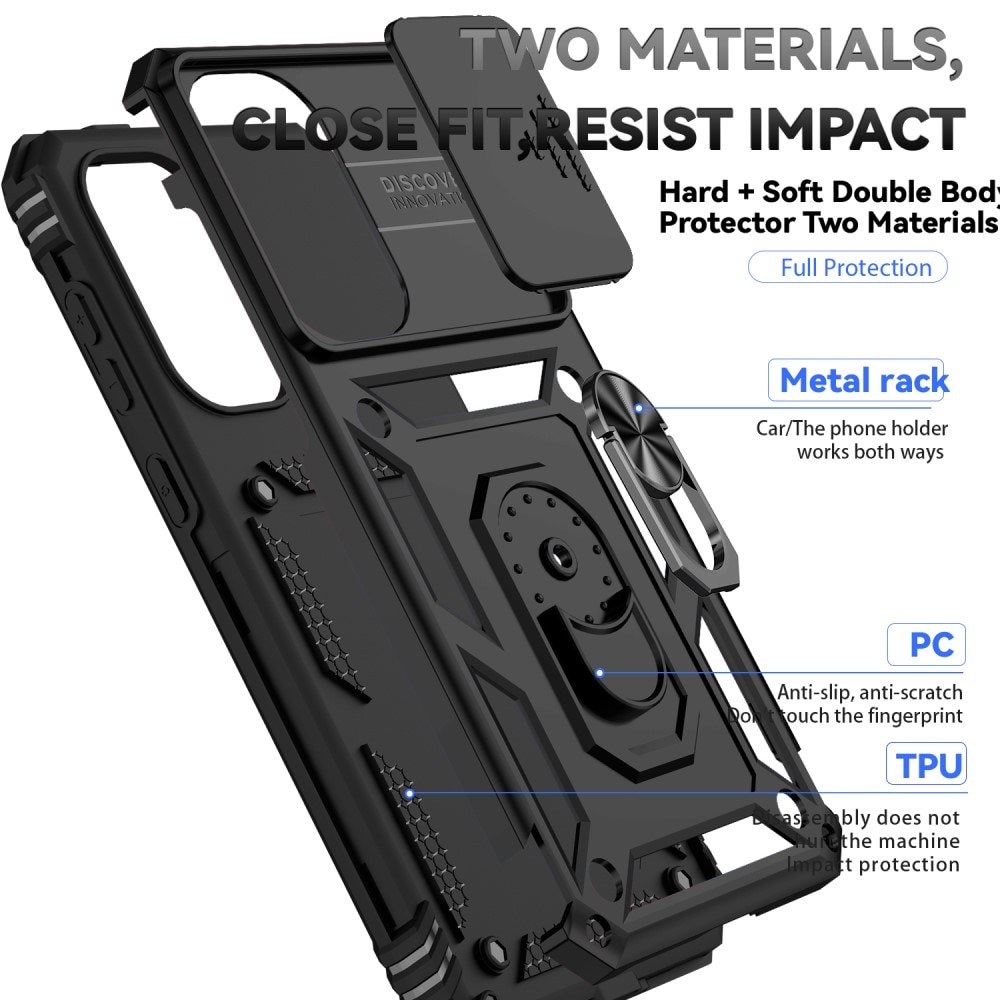 Samsung Galaxy A36 Hybridcase Ring + Camera Protector Zwart