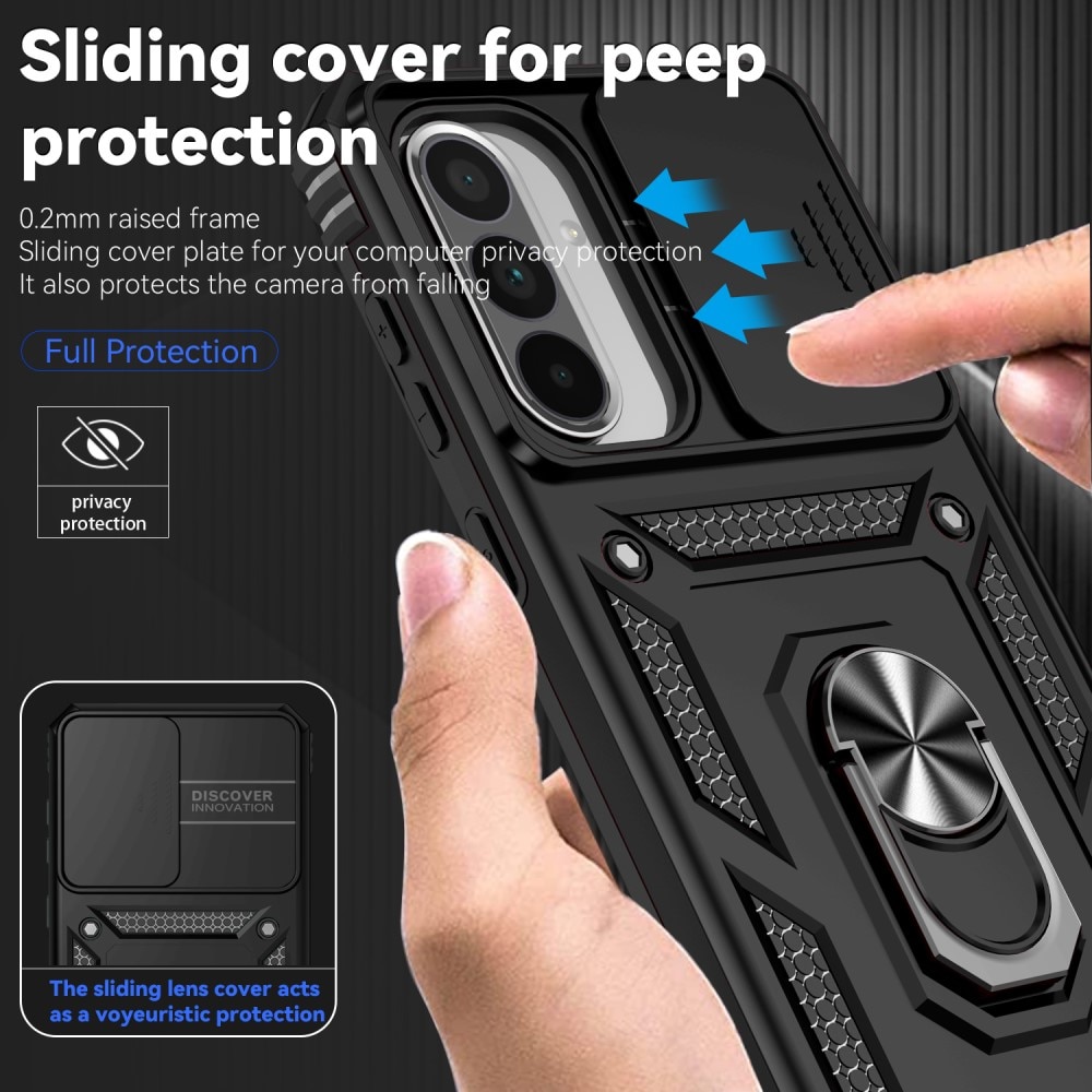 Samsung Galaxy A36 Hybridcase Ring + Camera Protector Zwart