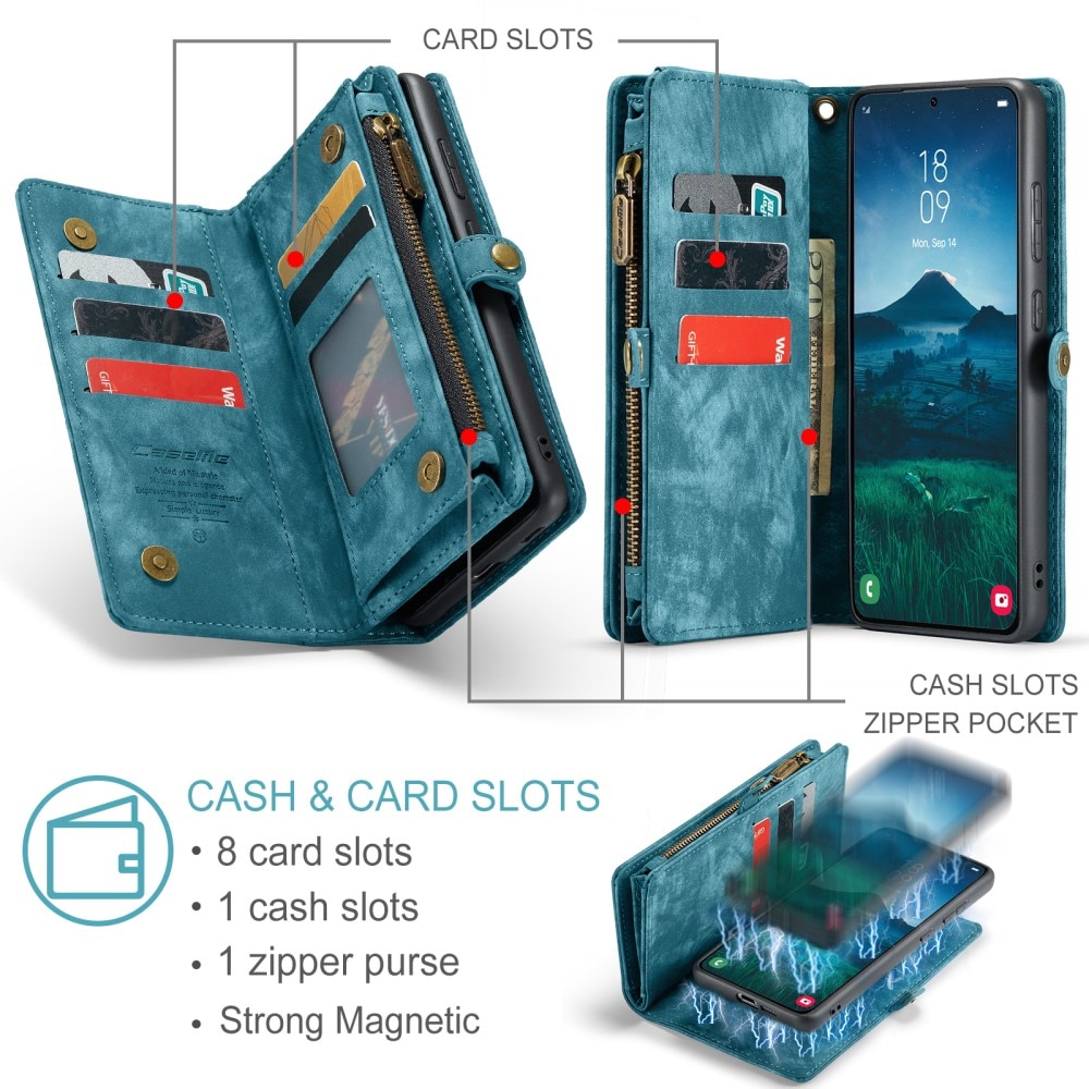 Multi-slot Hoesje Samsung Galaxy S25 Plus blauw