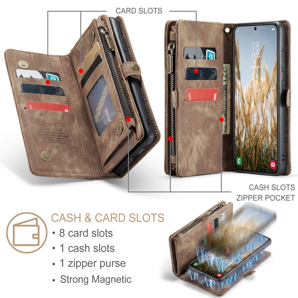 Multi-slot Hoesje Samsung Galaxy S25 Plus bruin