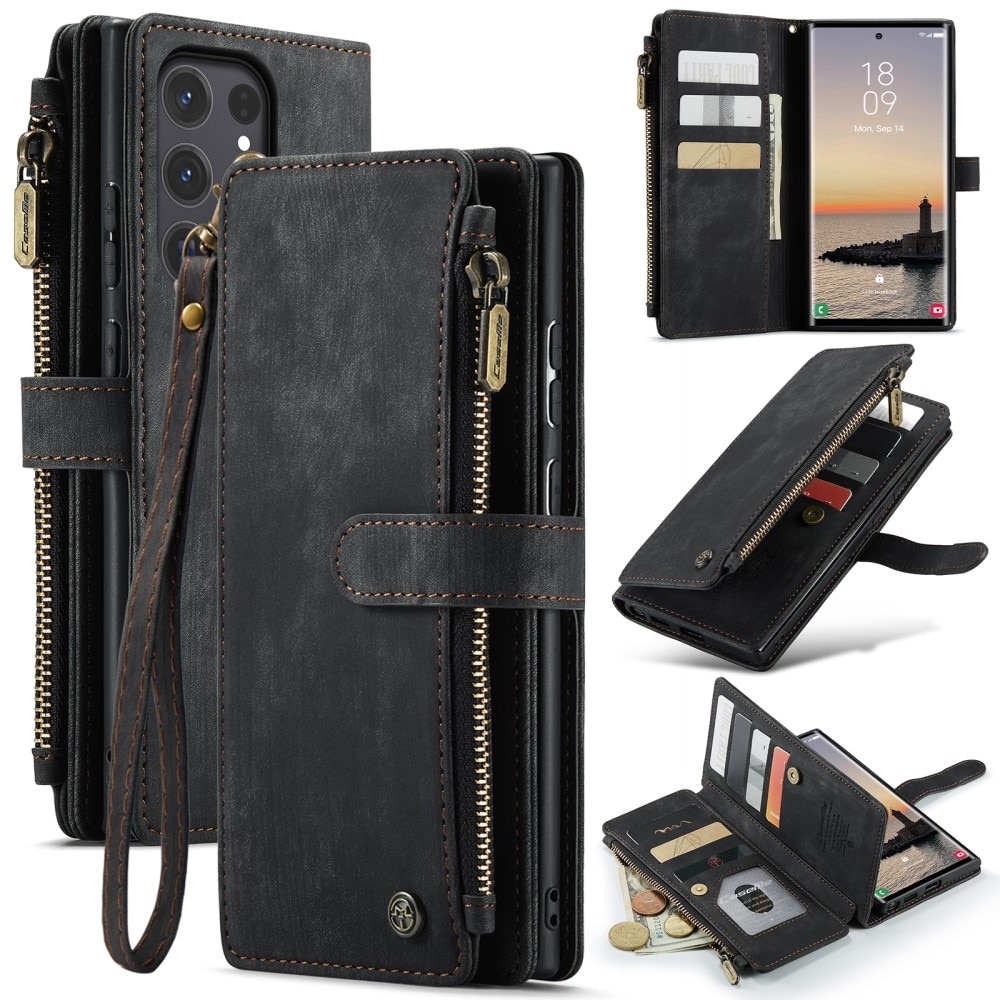 Bookcover hoesje Rits Samsung Galaxy S25 Ultra Zwart