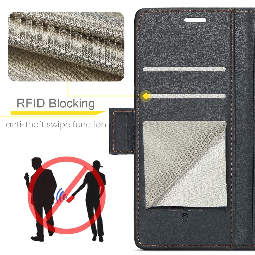 RFID blocking Slim Bookcover Hoesje Samsung Galaxy A56 Zwart