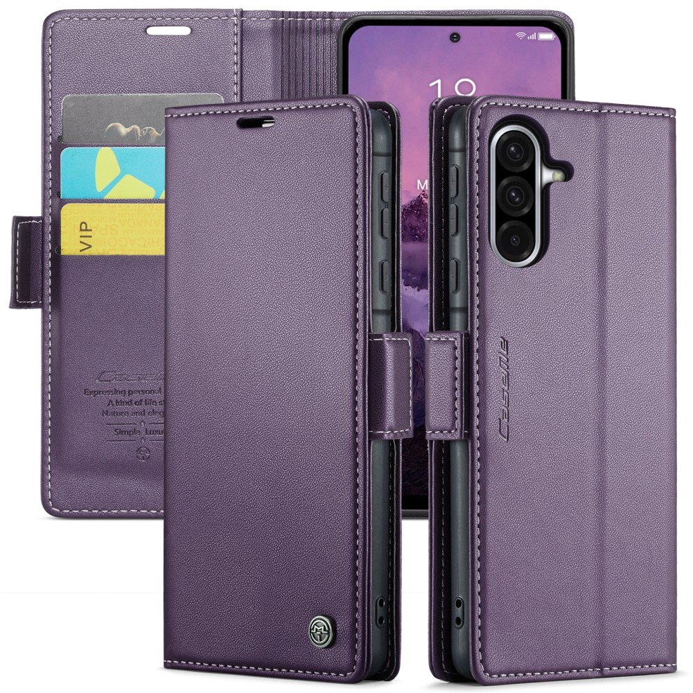 RFID blocking Slim Bookcover Hoesje Samsung Galaxy A56 Paars